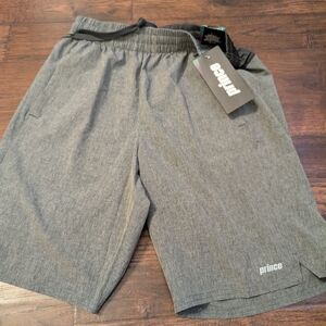 Prince Charcoal Athletic Men's Shorts Small 9" NWT